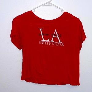 LA United States since 1978 Red Cropped Shirt